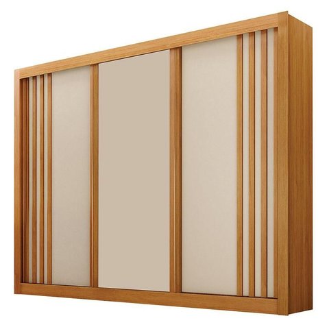 Guarda Roupa Casal 3 Portas Milano Cinamomo Off White – Leifer Móveis