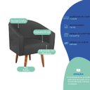 Ver imagem 4 de Kit 2 Poltronas Decorativa Jade Design Moderno Sala de Estar Quarto Escritório Confortável Luxo Pés