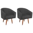 Ver imagem 2 de Kit 2 Poltronas Decorativa Jade Design Moderno Sala de Estar Quarto Escritório Confortável Luxo Pés