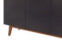 Ver imagem 3 de Buffet Aparador 3 Portas MDF com Pés de Madeira Ares Preto