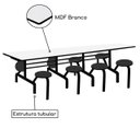 Ver imagem 3 de Mesa p/ Refeitório Escamoteável 08 Lugares - MDF Branco de 25 mm - Art Viva - 50047