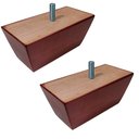 Ver imagem 1 de Kit 2 Pés de Madeira Retangular para Sofá Poltrona 5cm - Monari Design