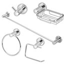 Ver imagem 1 de Kit Acessórios Banheiro Metal Cromado 5 Peças Completo