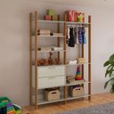 Ver imagem 4 de Closet Modulado 2pc 1,45m 2 Gavetas Cabide e Prateleiras Tw403 Dalla Costa