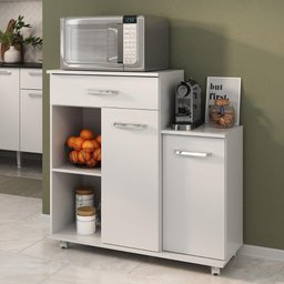 Armário de Cozinha Balcão Multiuso para Microondas Multimóveis Mp2189 Branco - 1