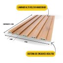 Ver imagem 2 de Painéis Ripados WPC 9mm Freijó 290x15cm - Revestimento Decorativo Parede Sala Quarto Cozinha