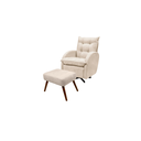 Ver imagem 1 de Poltrona Amamentação Balanço com Giro C/puff Stella Suede Bege Tc-s09 - Montanaris Decor