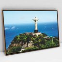 Ver imagem 1 de Quadro Decorativo em Canvas Paisagem Rio de Janeiro Cristo Redentor TACOLADO PAPEL DE PAREDE Moldura