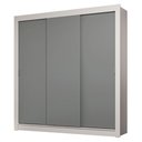 Ver mais imagens de Guarda-roupa Casal 3 Portas de Correr Branco/cinza Sublime Madesa Branco/cinza