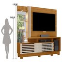 Ver imagem 3 de Estante Home Theater 2 Portas com Espelho Led Frizz Plus - Cinamomo/off White
