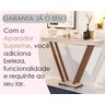 Aparador Moderno Cantinho do Café Premium Pés em Madeira Decorativo Luxo Cor Off White - 3