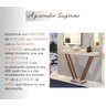 Aparador Moderno Cantinho do Café Premium Pés em Madeira Decorativo Luxo Cor Off White - 2