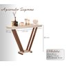 Aparador Moderno Cantinho do Café Premium Pés em Madeira Decorativo Luxo Cor Off White - 6