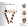 Aparador Moderno Cantinho do Café Premium Pés em Madeira Decorativo Luxo Cor Off White - 4