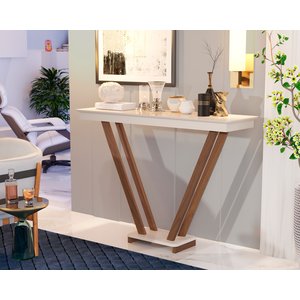 Aparador Moderno Cantinho do Café Premium Pés em Madeira Decorativo Luxo Cor Off White