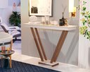 Ver imagem 1 de Aparador Moderno Cantinho do Café Premium Pés em Madeira Decorativo Luxo Cor Off White