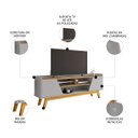 Ver imagem 3 de Rack Bancada para Tv 65 Pol 160cm Titan Off/cinamomo B02 - Mpozenato