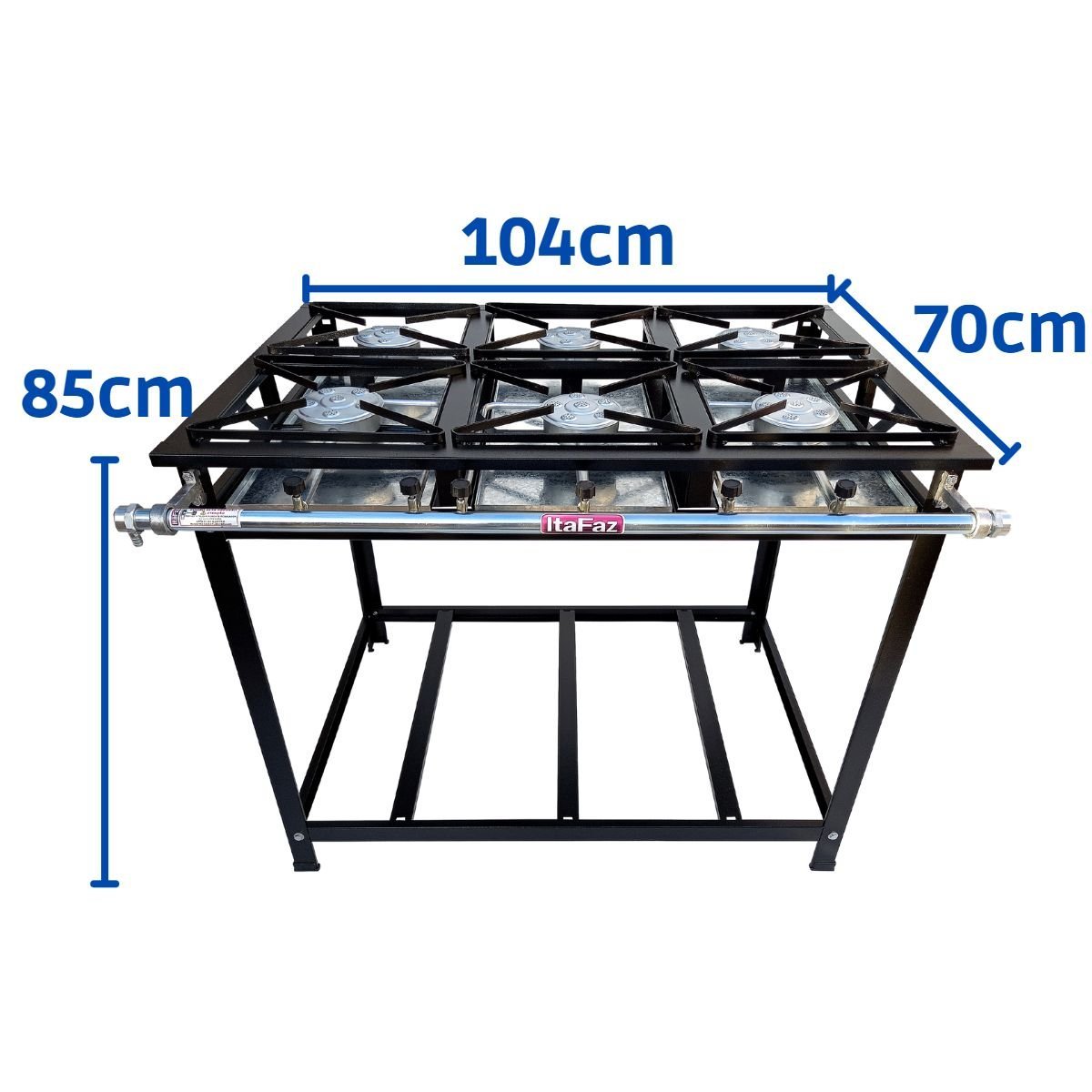 Fogão Industrial de Piso 6 Bocas Alta Pressão 30x30cm Itafaz - 7