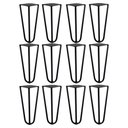Ver imagem 1 de Kit 12 Pés de Metal 15 CM Hairpin Legs Mesas de Centro Puffs Preto