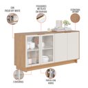 Ver imagem 6 de Kit para Sala de Jantar Buffet Áustria C04 com Cristaleira Malibu Freijó Off White - Lyam Decor