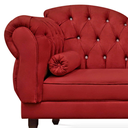 Ver imagem 2 de Kit Divã Cancun 185cm Braço Direito + 2 Poltronas Genesis com Strass Suede: Vermelho