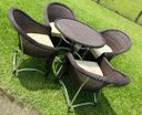 Ver imagem 1 de Mesa e Cadeiras Jardim Varanda Área Externa Aluminio Fibra Sintética