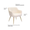 Ver imagem 3 de Poltrona Decorativa Jade Pés Palito Ouro Fosco Bouclé Off White - Nexta Casa