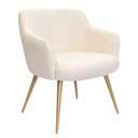 Ver imagem 1 de Poltrona Decorativa Jade Pés Palito Ouro Fosco Bouclé Off White - Nexta Casa