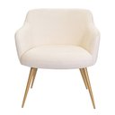 Ver imagem 5 de Poltrona Decorativa Jade Pés Palito Ouro Fosco Bouclé Off White - Nexta Casa