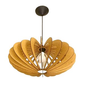 Luminária Teto tipo Pendente SATURNO MDF Completa -:MDF CRU