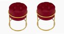 Ver imagem 1 de Kit 2 Puff Banqueta Estofado Decorativo Base de Ferro Capitonê Suede Bordo do Lar Móveis e Decoração