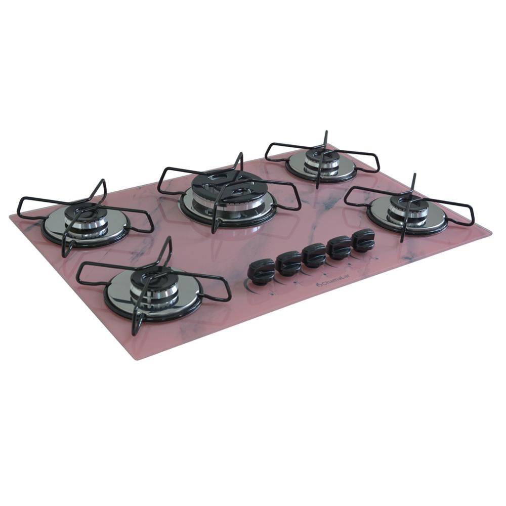 Cooktop 5bocas Tripla Chama 127/220v Marmo Rosa - 2