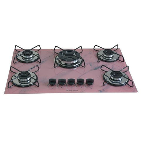 Cooktop 5bocas Tripla Chama 127/220v Marmo Rosa
