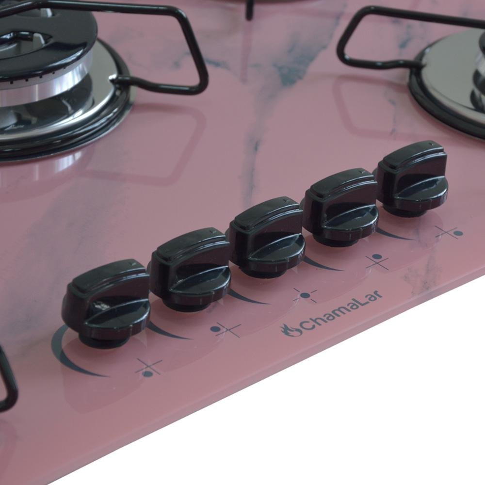 Cooktop 5bocas Tripla Chama 127/220v Marmo Rosa - 3