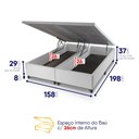 Ver imagem 7 de Conjunto Box Baú Branco Durban Azul Espuma D28 Queen 158x198x64 - King House