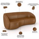 Ver imagem 5 de Kit Sofá 4 Lugares Eron 240cm com Poltrona Giratória Angelina M03 Couríssimo Whisky - Lyam Decor
