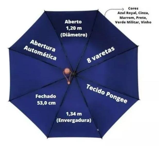 Guarda-chuva Automático Abre Fica Grande Voyagem Marrom - 4