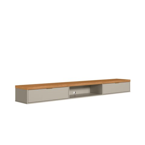 Nicho 218 cm 2 Portas Basculantes Nature/Off White - Linea Brasil