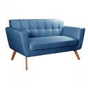 Ver imagem 4 de Sofá Namoradeira Bruna 2 Lugares 142cm Azul Linho 330 Bella Decor