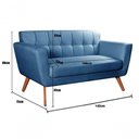 Ver imagem 3 de Sofá Namoradeira Bruna 2 Lugares 142cm Azul Linho 330 Bella Decor