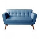 Ver imagem 1 de Sofá Namoradeira Bruna 2 Lugares 142cm Azul Linho 330 Bella Decor