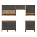 Ver imagem 2 de Armário de Cozinha Modulada com Balcão e Tampo 8 Portas 4 Gavetas Ágata 100% Mdf Vidro Reflecta Amên