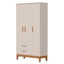 Ver imagem 1 de Guarda Roupa Infantil Flip 3 Portas e 2 Gavetas Areia Fosco - Reller Móveis
