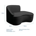 Ver imagem 5 de Kit Divã Recamier Orgânico Marrocos 150cm Lado Direito e 2 Poltronas Amore Linho Preto