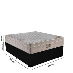 Cama Baú Casal Sintético + Colchão Ortobom Airtech Molas Ensacadas 65x138x188 Preto - 3