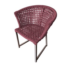 Cadeira de Jantar Area Externa Moderna Salinas em Corda Naútica Base Alumínio Rami - Bordo