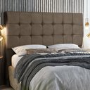 Ver mais imagens de Cabeceira Estofada Box King Dubai 1,95cm Vamfer Estofados Veludo Marrom Caramelo