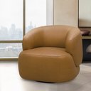 Ver imagem 2 de Kit 2 Poltronas Decorativas Verona Sala de Estar Base Giratória em Aço Couro Caramelo G88 - Gran Bel