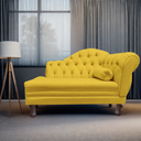 Ver imagem 2 de Recamier Sofá Esquerdo Larissa 120cm Sala Suede Amarelo - Incasa Decor