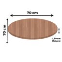 Ver imagem 5 de Mesa Beta Inox 75 Cm Altura Disco Redondo Tampo Mdp Redondo 70 Cm Largura X 2,50 Cm Altura Noce